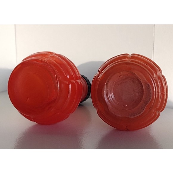 Vintage Anchor Hocking Tall 5" Orange Salt & Pepper Shakers - Picture 2 of 6